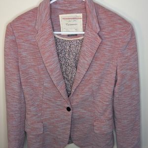CARTONNIER Anthropologie Tonal Pink Knit Blazer One Button Cotton Blend Size M